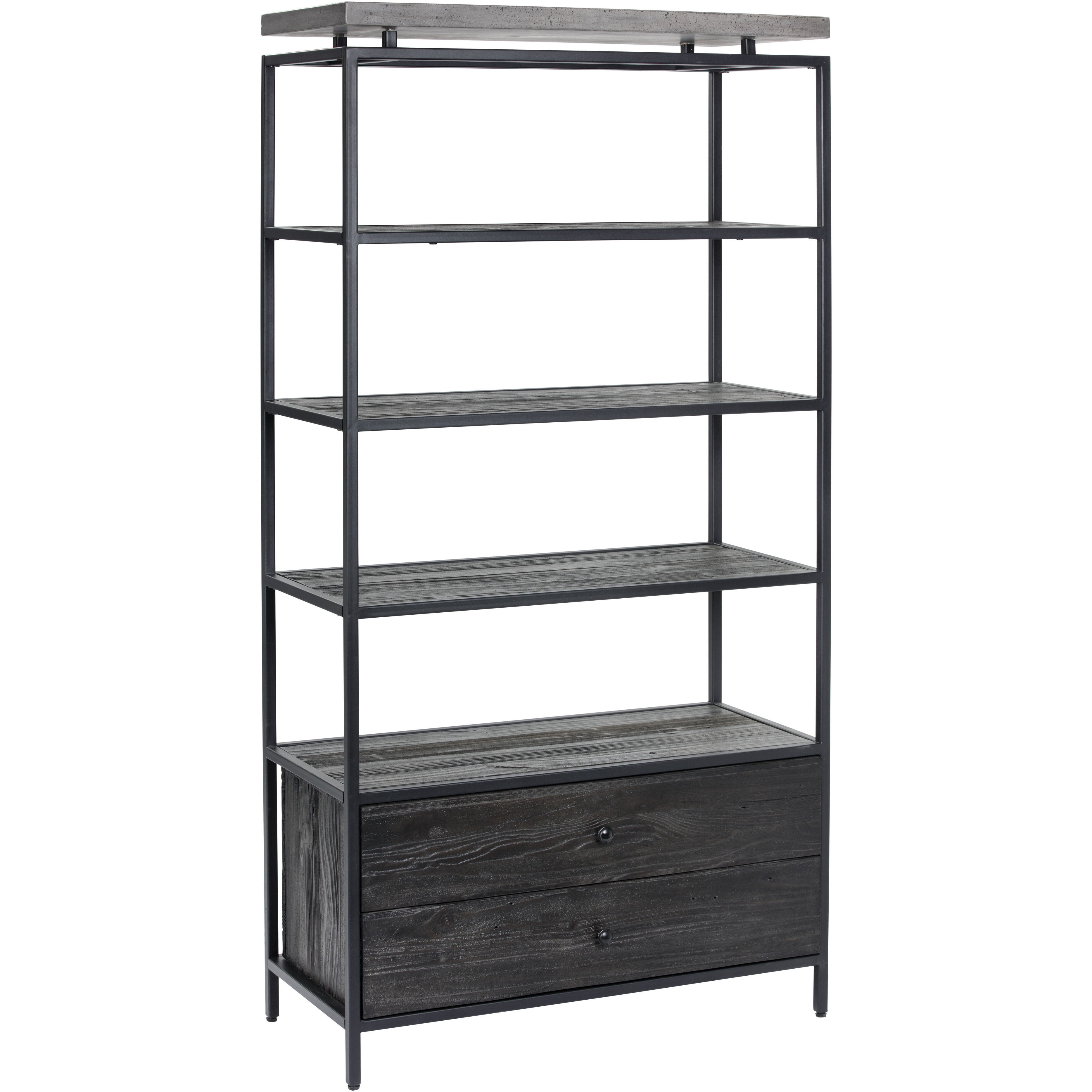 Norwood Grey / Black Bookcase